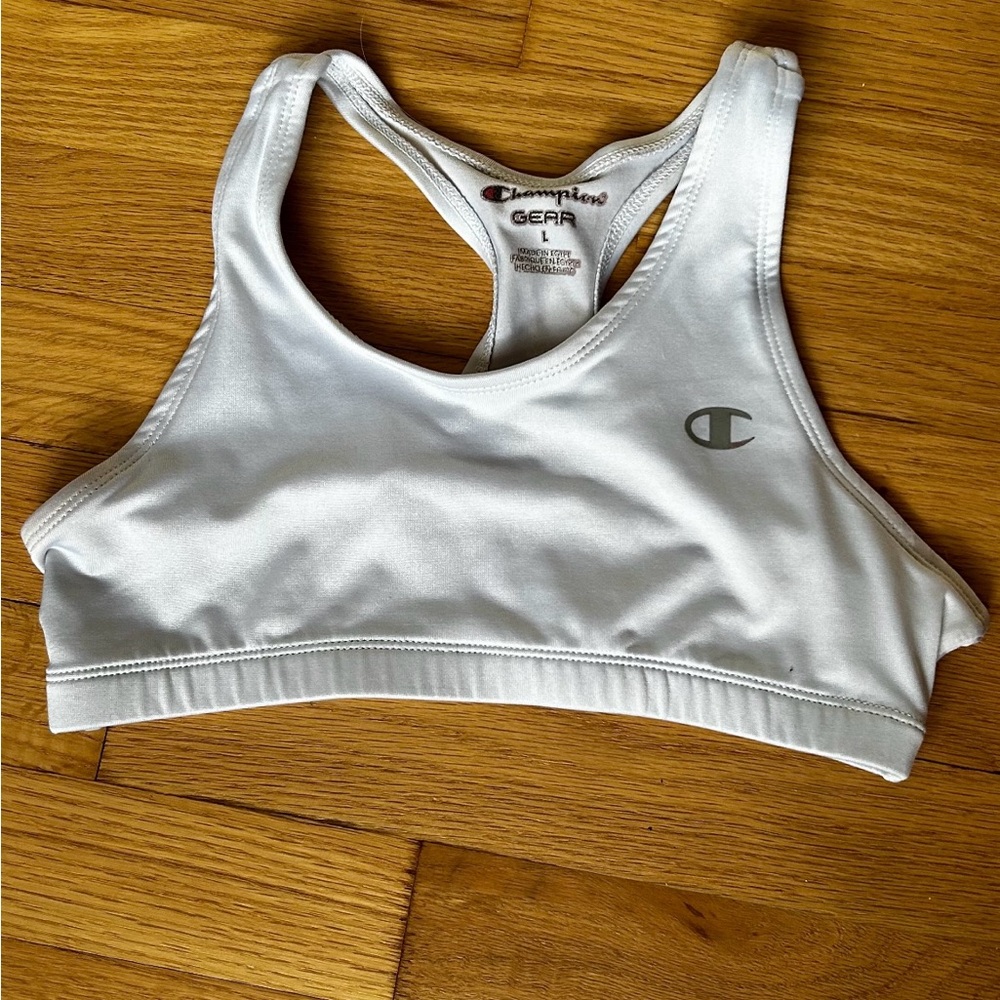 Champion White Racerback Sports Bra